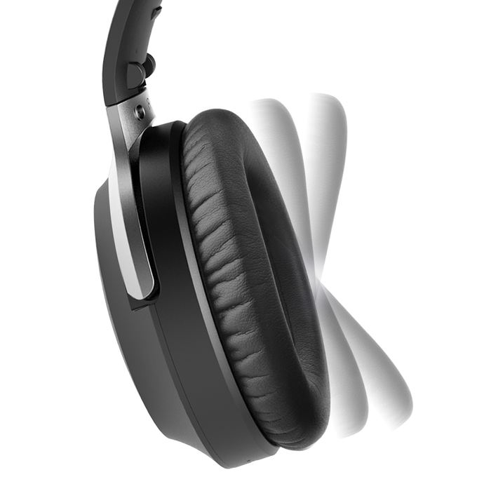 Aria Pro Bluetooth 5.0 HD Headphones with ANC and detachable boom mic and soft  replaceable earpads