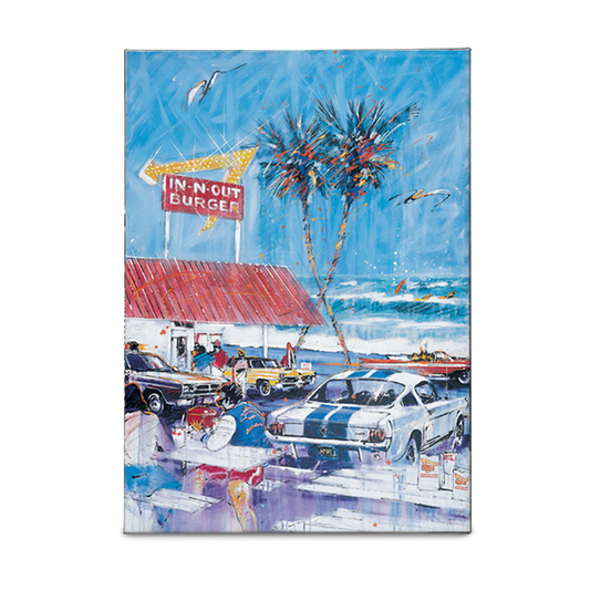 front of canvas