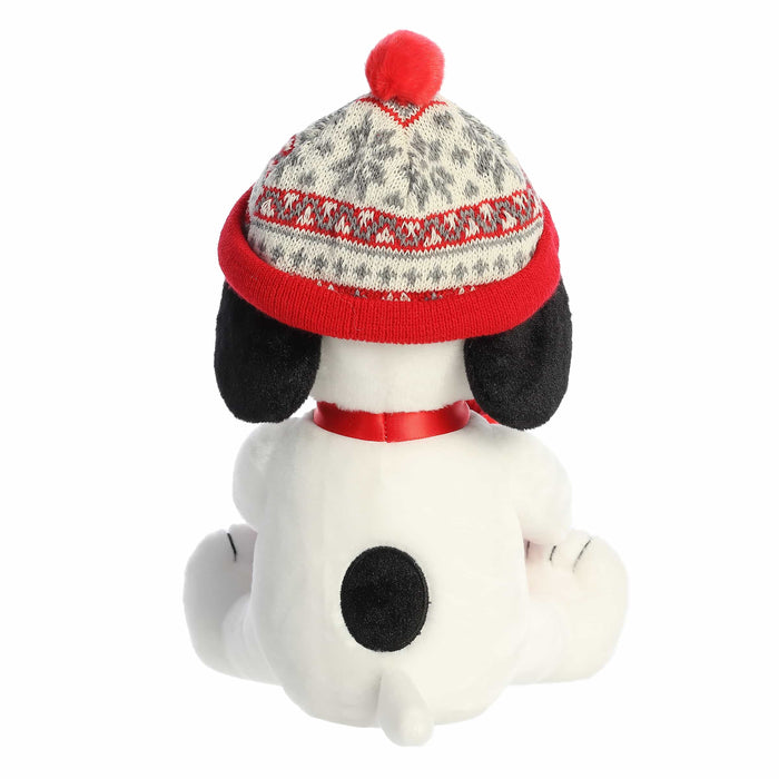 Aurora Plush 8 Inch Peanuts Winter Hat Snoopy with Mug Holiday Plush Toy