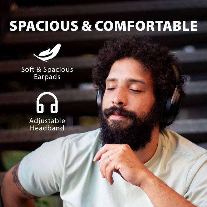 Aria 3 Noise Cancelling Headphones with Mic, spacious memory foam earcups and adjustable headband