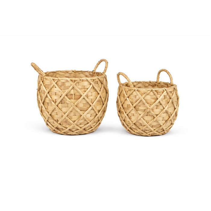 Azalea Handwoven Water Hyacinth Basket Set (Set of 2)