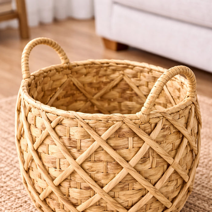 Azalea Handwoven Water Hyacinth Basket Set (Set of 2)
