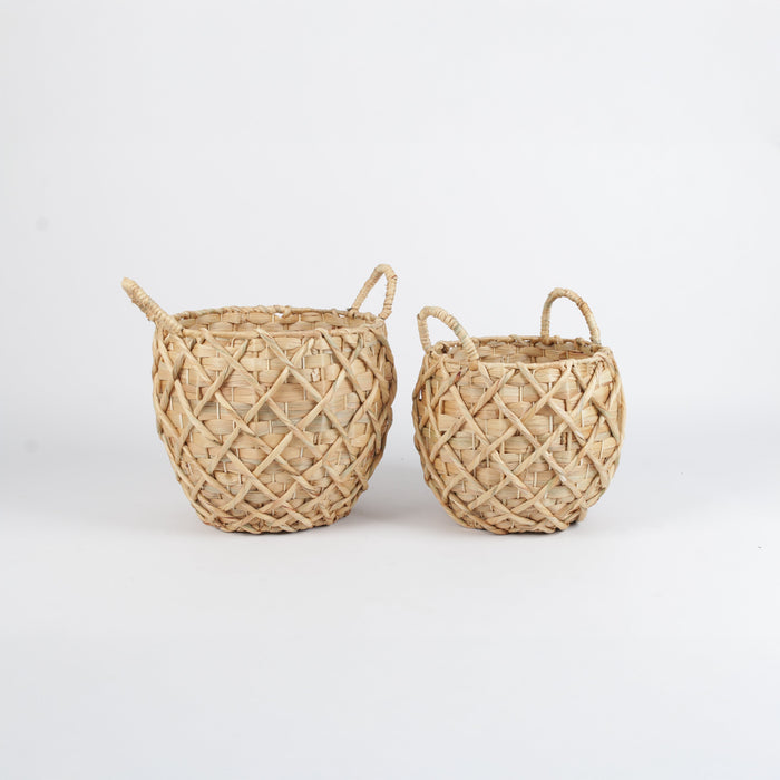 Azalea Handwoven Water Hyacinth Basket Set (Set of 2)
