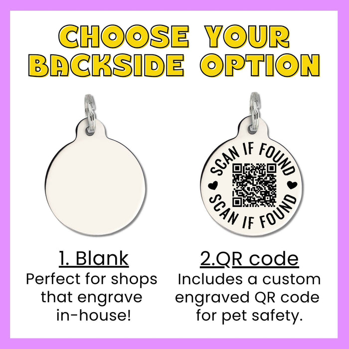 Bad Tags - Enamel Dog Tag w/ Scannable Pet ID - Ask About my Butthole - Dog.Dog.Cat.