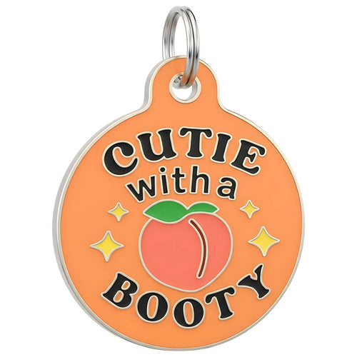 Bad Tags - Enamel Dog Tag w/ Scannable Pet ID - Cutie with a Booty - Dog.Dog.Cat.
