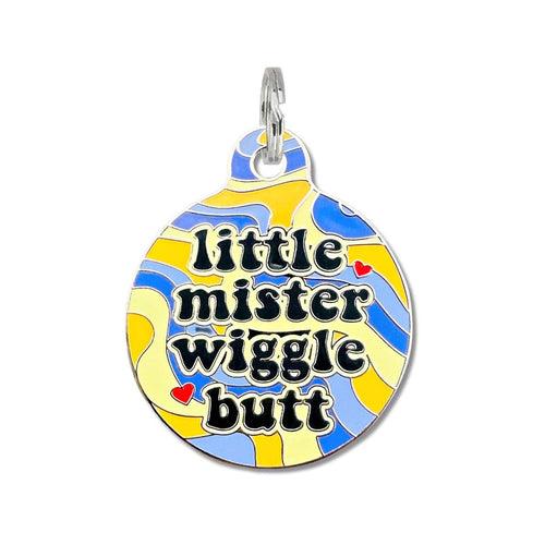 Bad Tags - Funny Personalized Dog ID Tag - Little Mister Wiggle Butt - Dog.Dog.Cat.