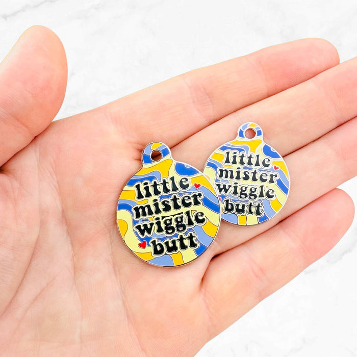 Bad Tags - Funny Personalized Dog ID Tag - Little Mister Wiggle Butt - Dog.Dog.Cat.