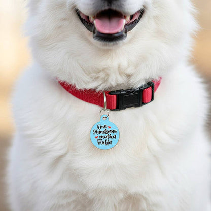 Mama's Boy - Enamel Dog ID Tag with Personalized QR Code - - Dog.Dog.Cat.