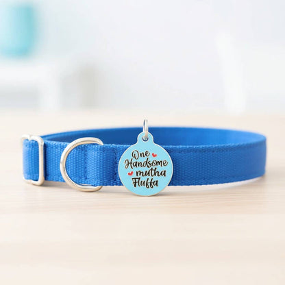 Mama's Boy - Enamel Dog ID Tag with Personalized QR Code - - Dog.Dog.Cat.