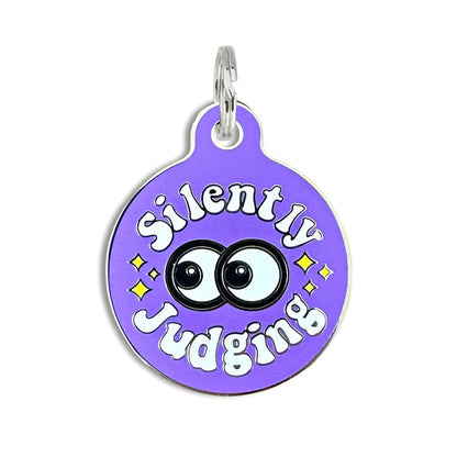 Bad Tags - Personalized Dog Tag Tag w/Scannable Code - Silently Judging - Dog.Dog.Cat.