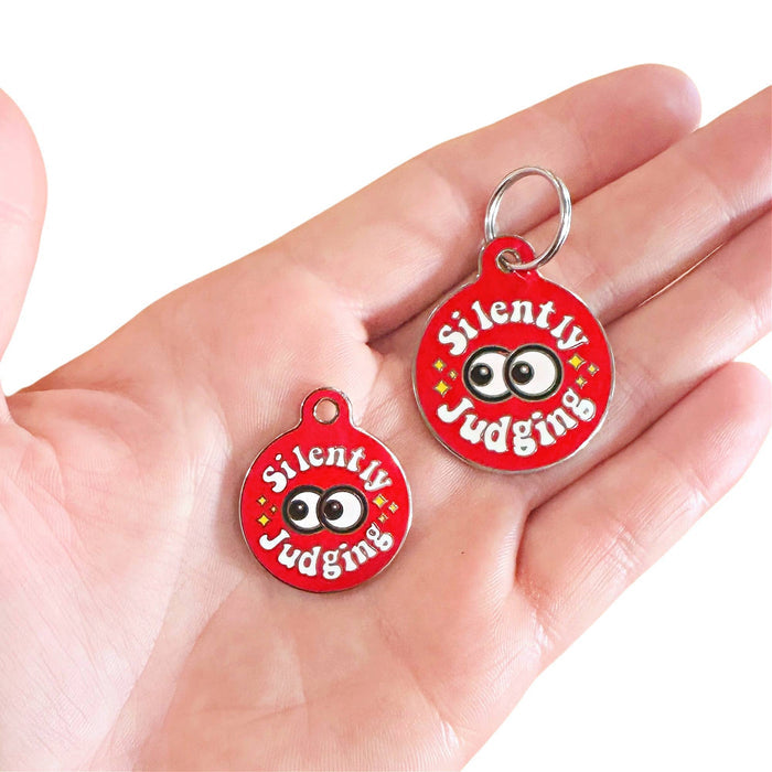 Bad Tags - Personalized Dog Tag Tag w/Scannable Code - Silently Judging - Dog.Dog.Cat.