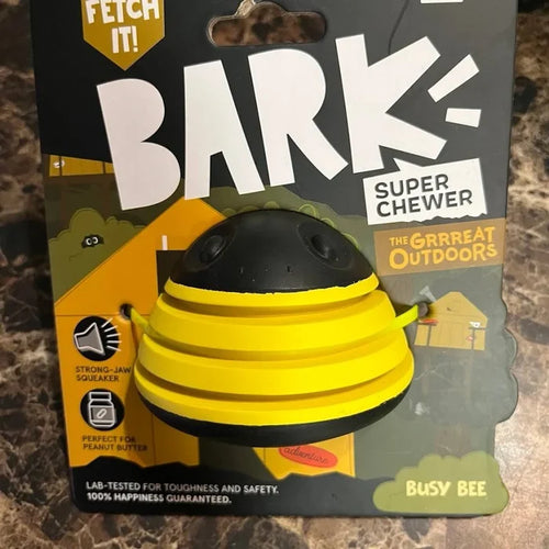 Bark Super Chewer Busy Bee Natural Rubber Dog Toy - Medium/Large (20+ lbs) - Dog.Dog.Cat.