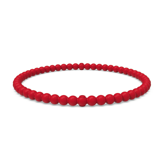 Beaded Stackable Silicone Bracelet - Red