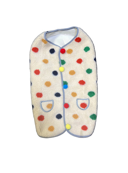 Big Polka Dots  Dog Fuzzy Vest - Wide range of sizes - Dog.Dog.Cat.