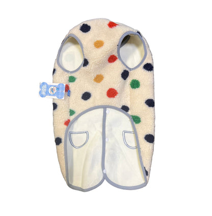 Big Polka Dots  Dog Fuzzy Vest - Wide range of sizes - Dog.Dog.Cat.