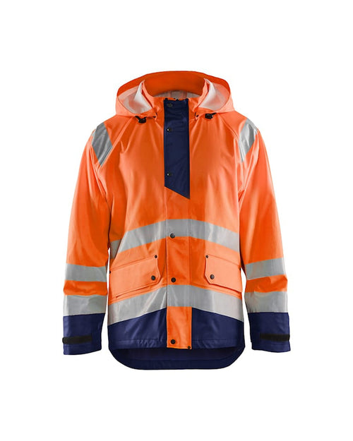 Blaklader Hi-Vis Rain Jacket Orange/Navy | 4323