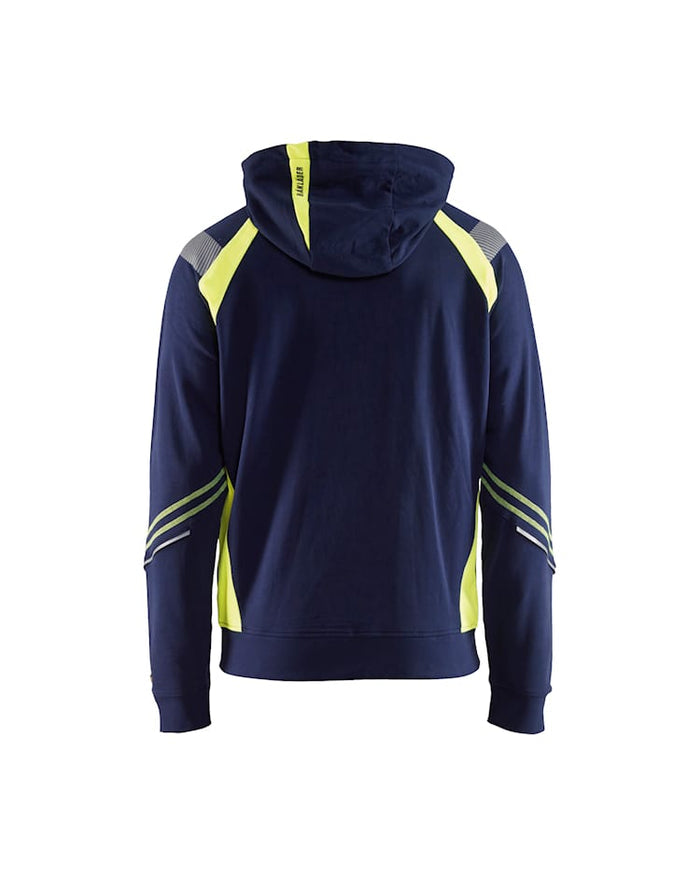 Blaklader Hoodie With Full-Zip - Navy/Yellow | 3433