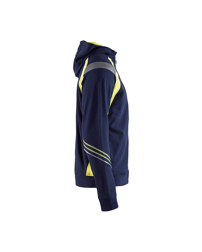 Blaklader Hoodie With Full-Zip - Navy/Yellow | 3433