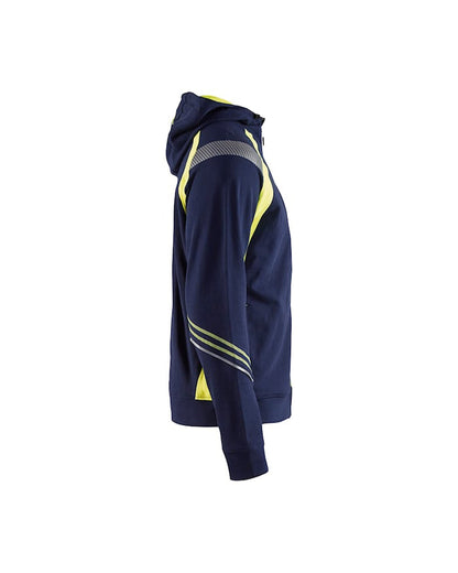 Blaklader Hoodie With Full-Zip - Navy/Yellow | 3433