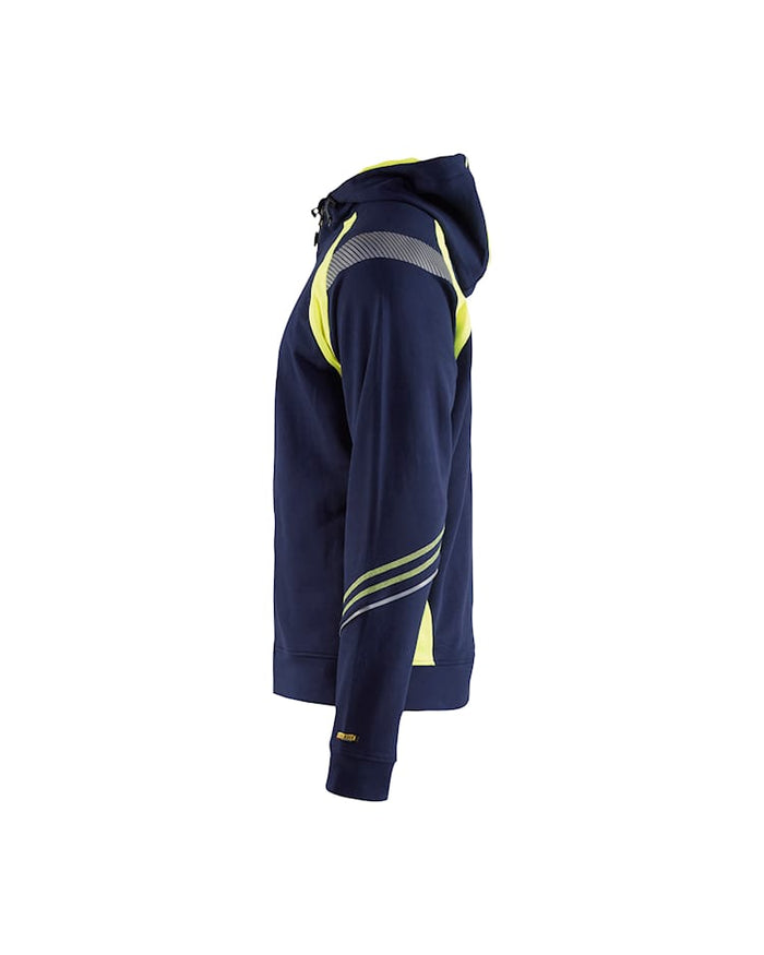 Blaklader Hoodie With Full-Zip - Navy/Yellow | 3433