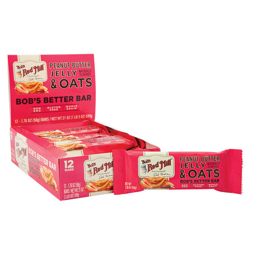 Bob's Red Mill Peanut Butter and Jelly and Oats Bars - 12 Count 1.76 OZ