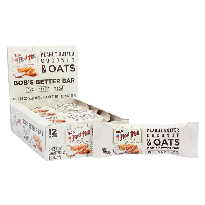 Bob's Red Mill Peanut Butter Coconut and Oats Snack Bar - 12 Count 1.76 OZ