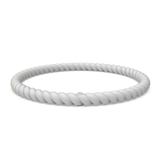 Braided Stackable Silicone Bracelet - Misty Grey
