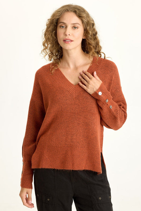 XCVI Bronte Relaxed Fit V-Neck Knit Sweater