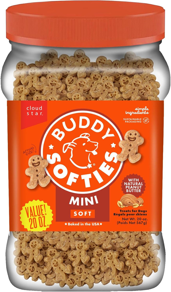 Buddy Softies Soft & Chewy Dog Treats, Peanut Butter, 20 oz. - Dog.Dog.Cat.
