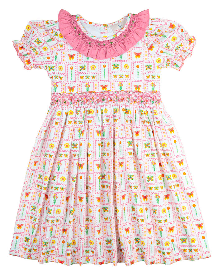 Butterfly Garden Smocked Jenny Dress