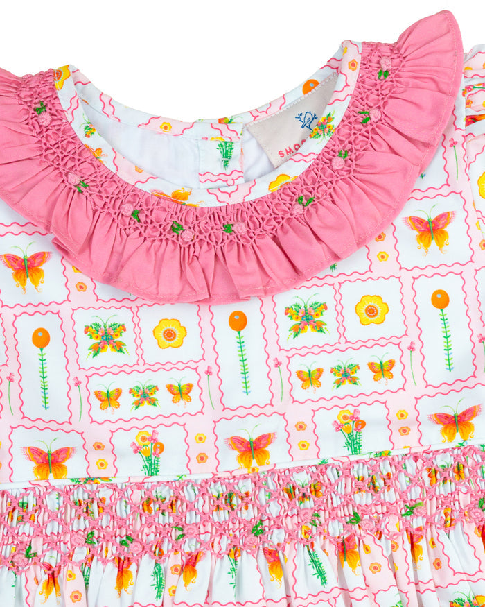 Butterfly Garden Smocked Jenny Dress