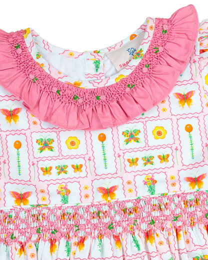 Butterfly Garden Smocked Jenny Dress