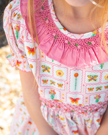 Butterfly Garden Smocked Jenny Dress