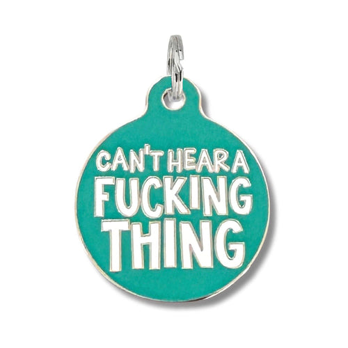 Can't Hear A Fucking Thing - Funny Deaf Dog ID Tag - - Dog.Dog.Cat.