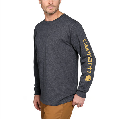 Carhartt Dearborn Relaxed Long Sleeve-Logo T-Shirt - Carbon Heather