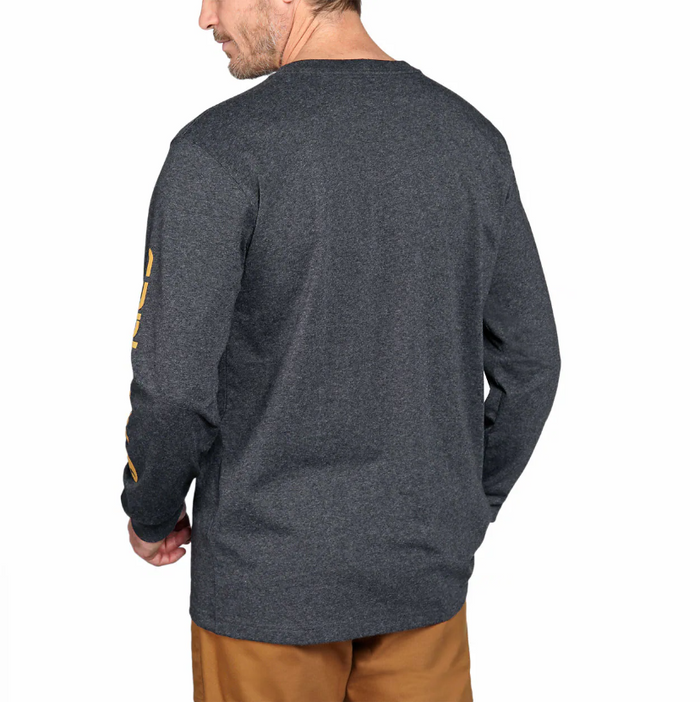 Carhartt Dearborn Relaxed Long Sleeve-Logo T-Shirt - Carbon Heather