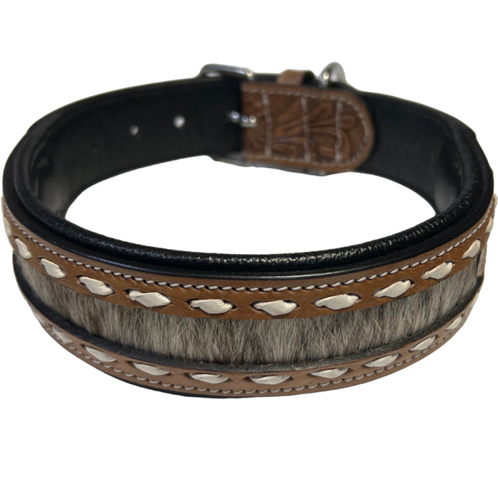 Carved and Beaded Leather Dog Collar AE9251 - Dog.Dog.Cat.