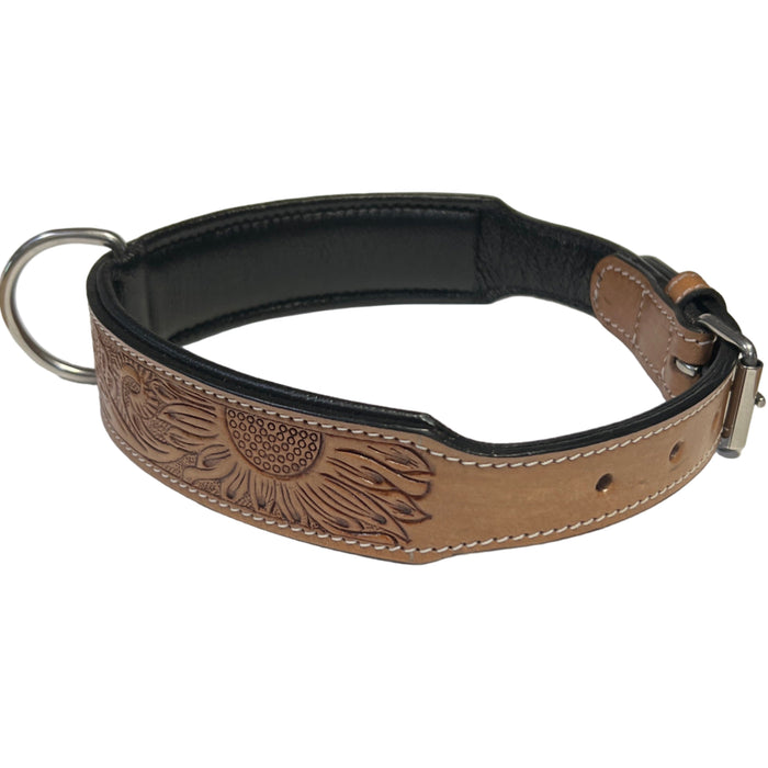 Carved and Beaded Leather Dog Collar AE9262 - Dog.Dog.Cat.