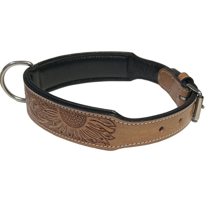 Carved and Beaded Leather Dog Collar AE9262 - Dog.Dog.Cat.
