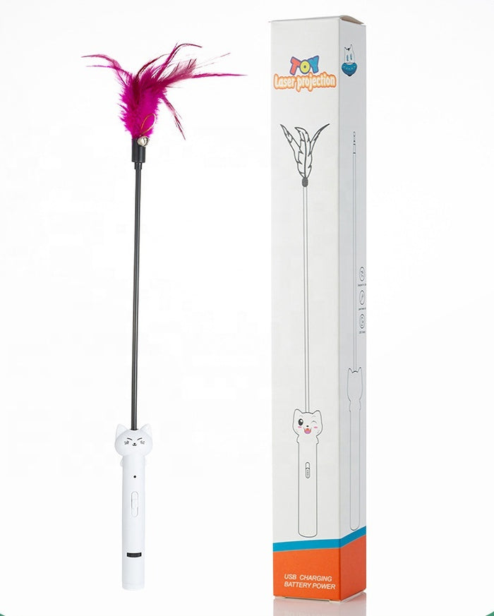 Cat Toy Multi-Function Laser and Feather Toy - Dog.Dog.Cat.