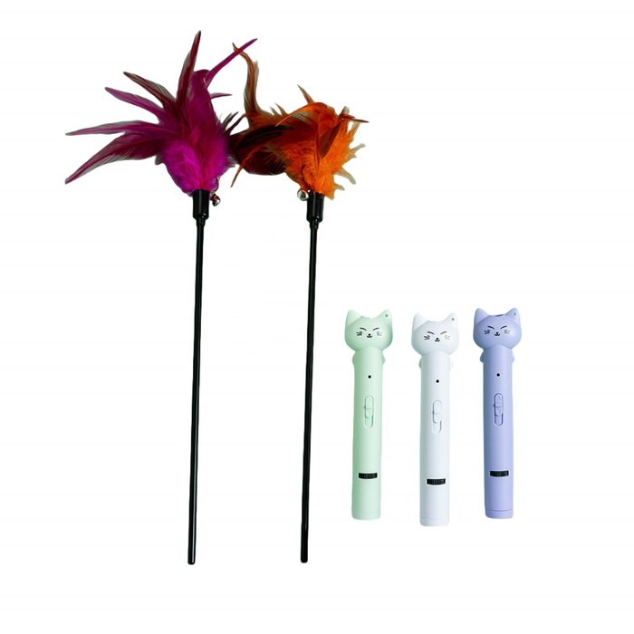 Cat Toy Multi-Function Laser and Feather Toy - Dog.Dog.Cat.