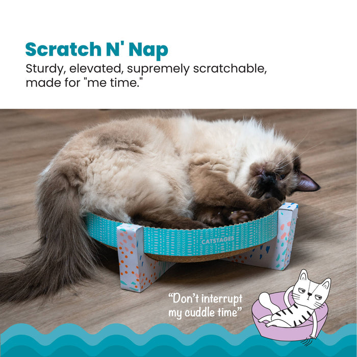 Pet Palette Distribution - Catstages Scratch, Snuggle & Rest Cat Scratcher With Catnip - Dog.Dog.Cat.