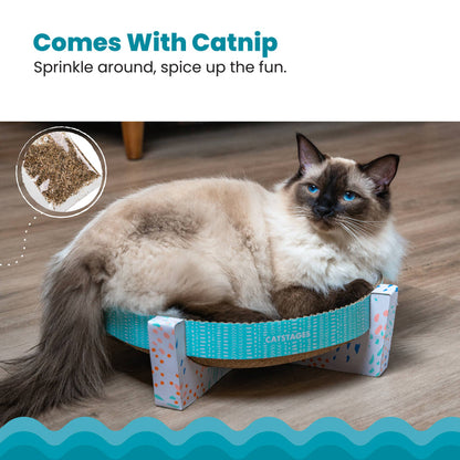 Pet Palette Distribution - Catstages Scratch, Snuggle & Rest Cat Scratcher With Catnip - Dog.Dog.Cat.