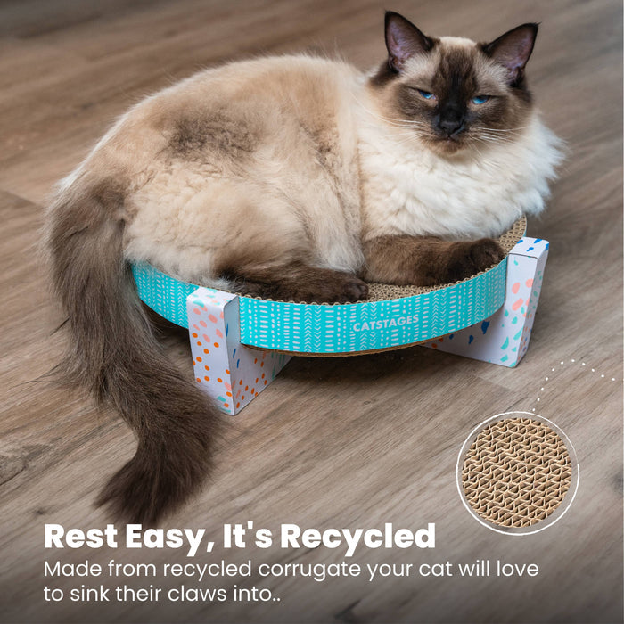 Pet Palette Distribution - Catstages Scratch, Snuggle & Rest Cat Scratcher With Catnip - Dog.Dog.Cat.