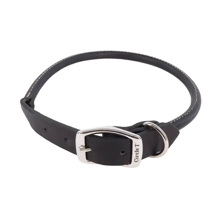 Coastal Pet Circle T Round Leather Dog Collar - Rolled Leather - Dog.Dog.Cat.