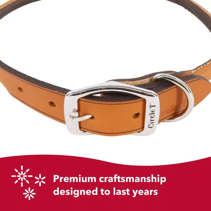 Coastal Pet Circle T Round Leather Dog Collar - Rolled Leather - Dog.Dog.Cat.