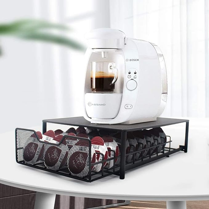 Coffee Capsule Storage Drawer and Coffee Machine Stand for Tassimo Pods | EXTS120-60 | Black