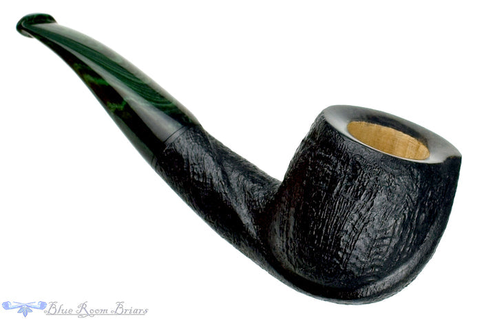 Blue Room Briars is proud to present this Colin Rigsby Pipe 1/4 Bent Black Blast Twisted Apple with Brindle