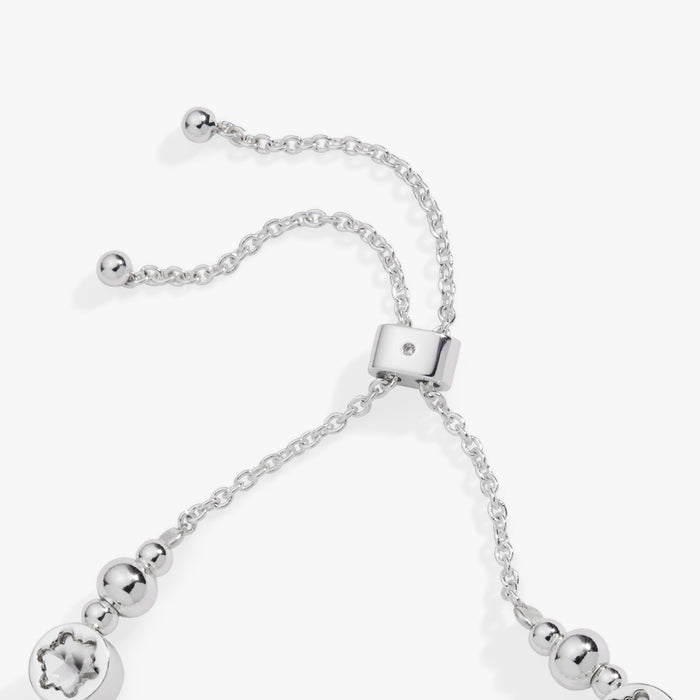 Crystal Snowflake Beaded Bolo Bracelet