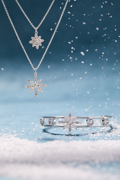 Crystal Snowflake Cuff Bracelet